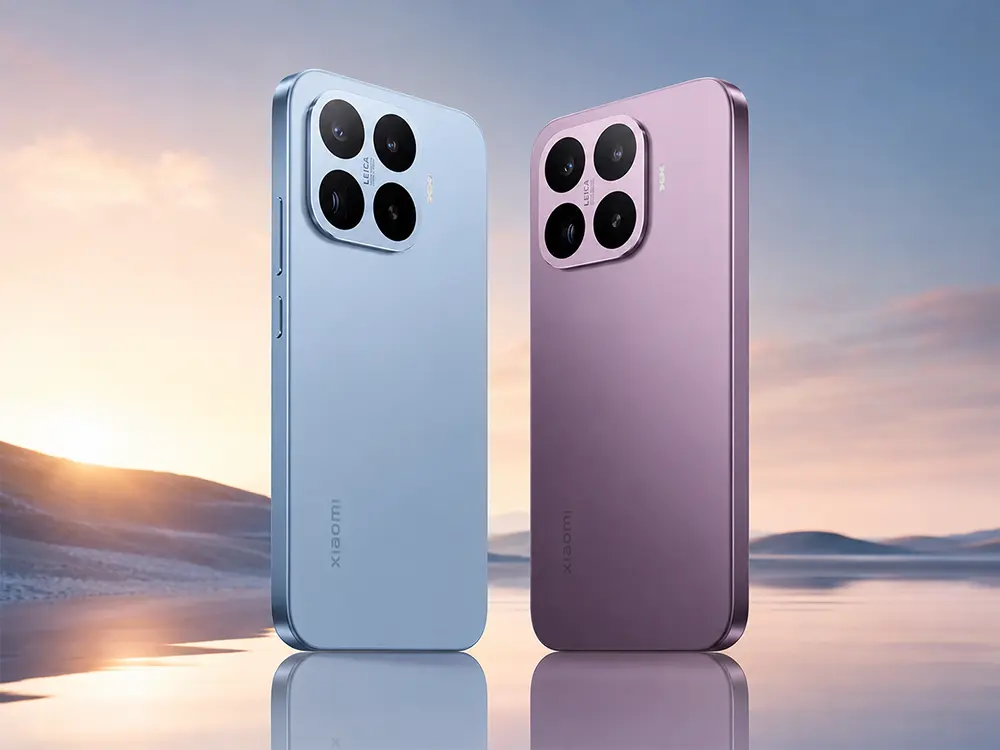 Смартфони Xiaomi 17T та 17T Pro в різних кольорах на технологічному фоні.